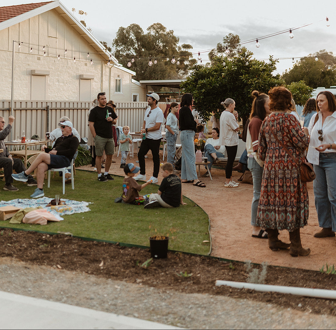 Guests gathered at Neighbour's housewarming party in Laura, South Australia