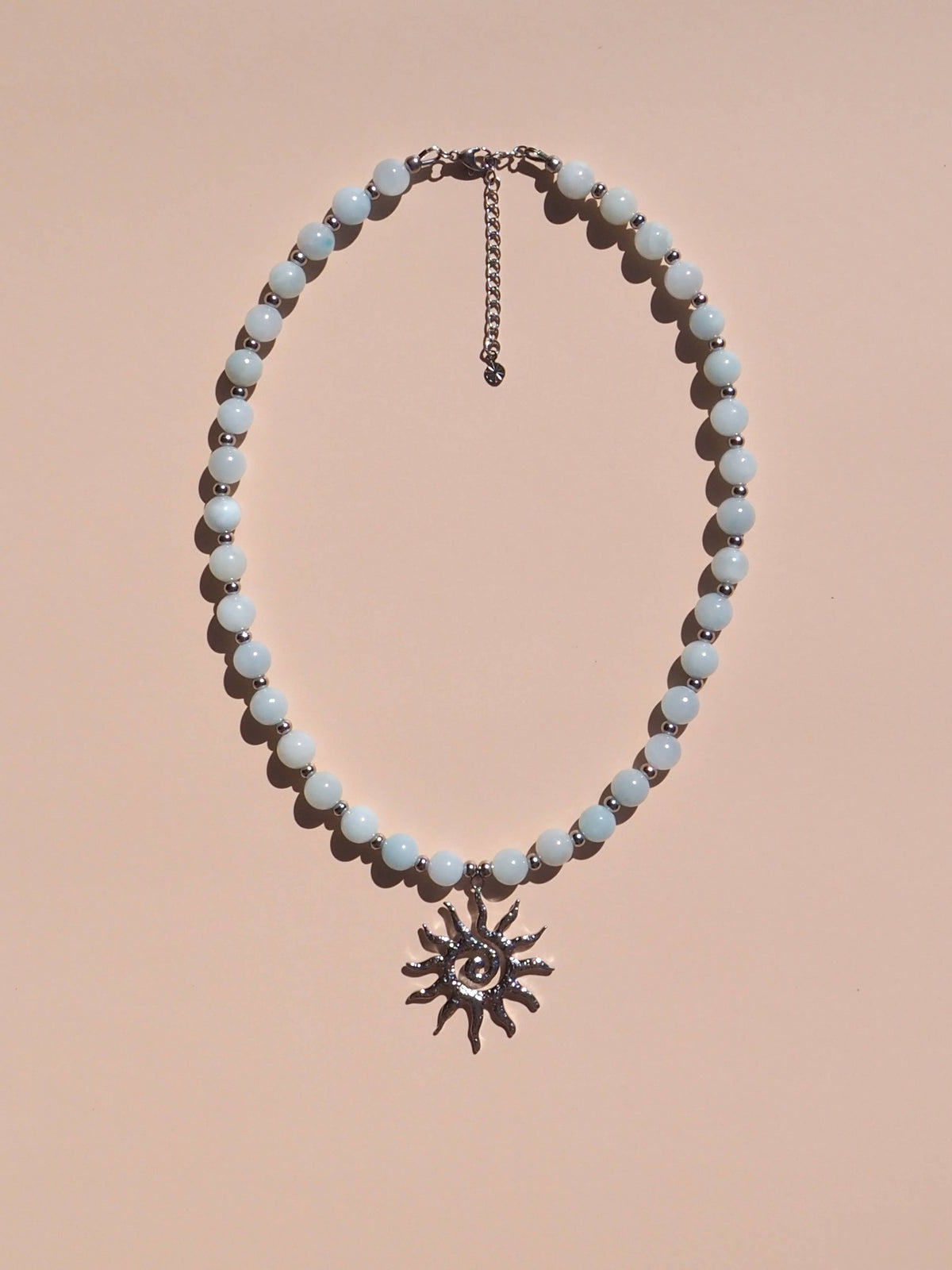 Blue Spiral Sun Necklace