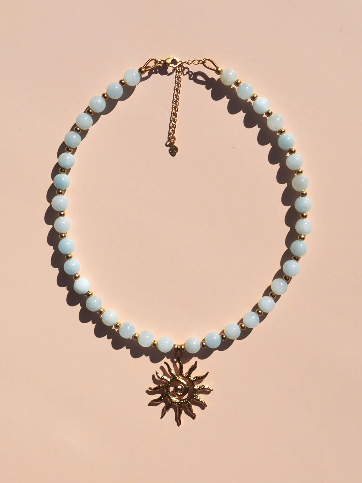 Blue Spiral Sun Necklace