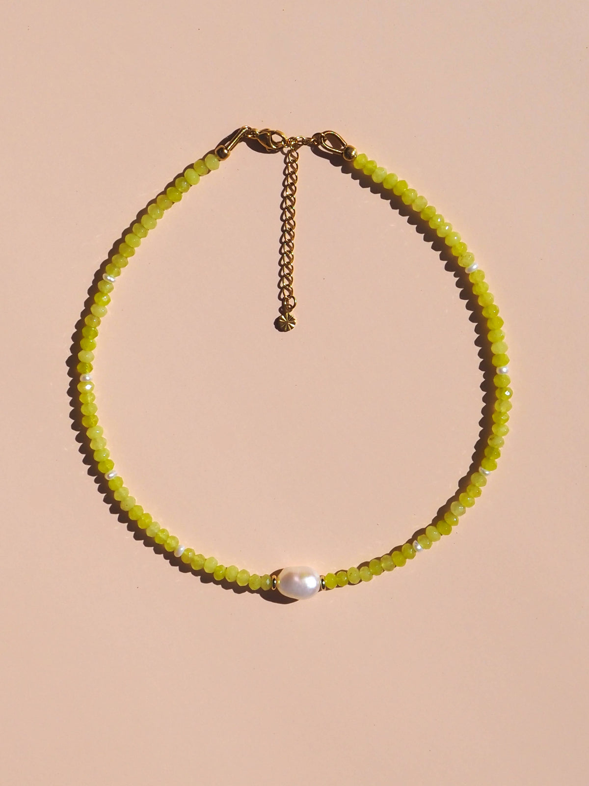 Lime and Freshwater Pearl Necklace