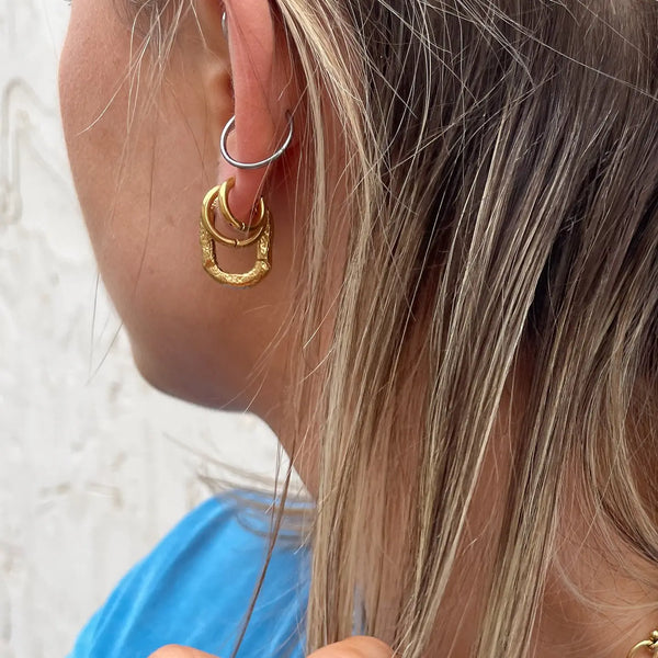 Isabelle Hammered Hoops