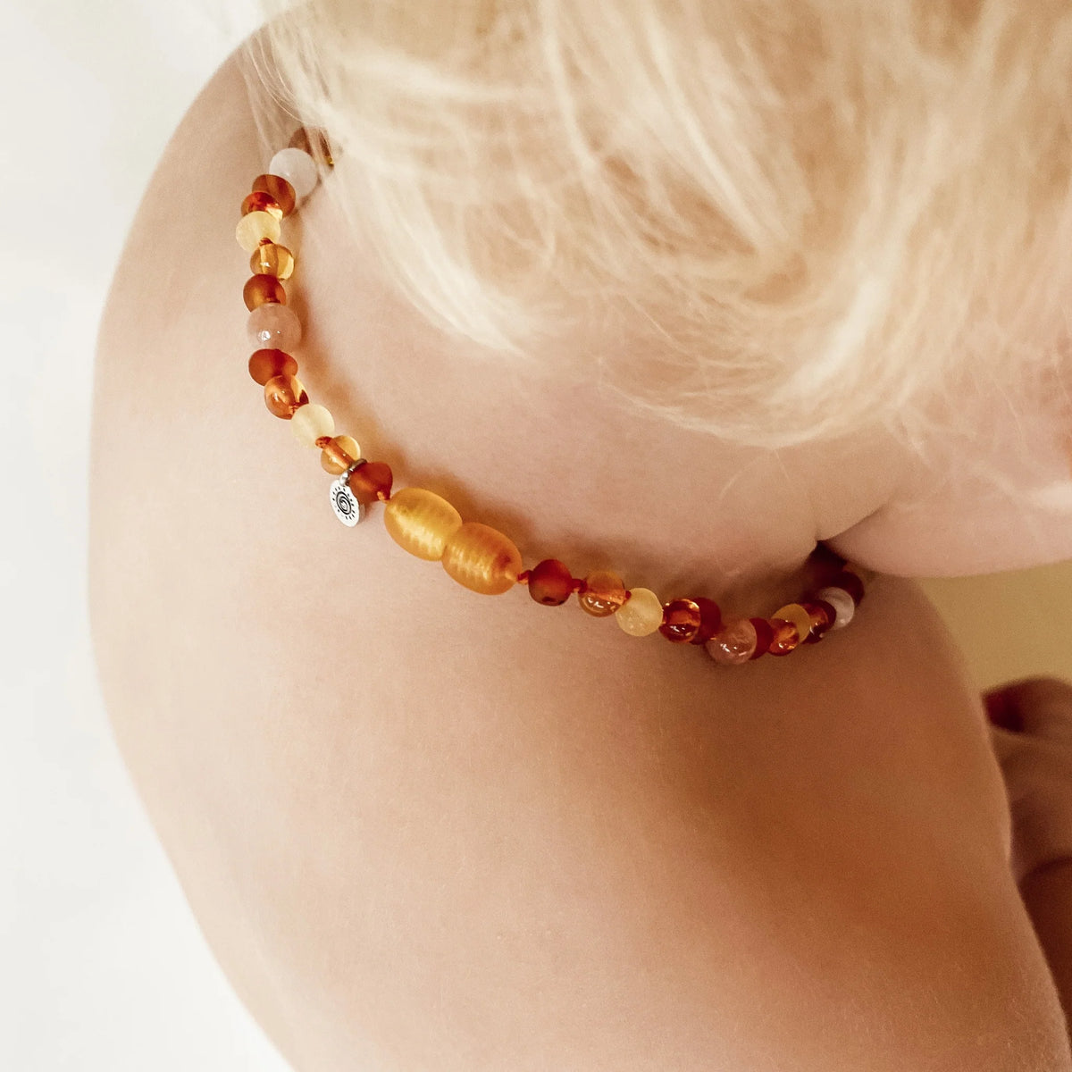 Soleil - Sunstone and Cognac - Baby Necklace