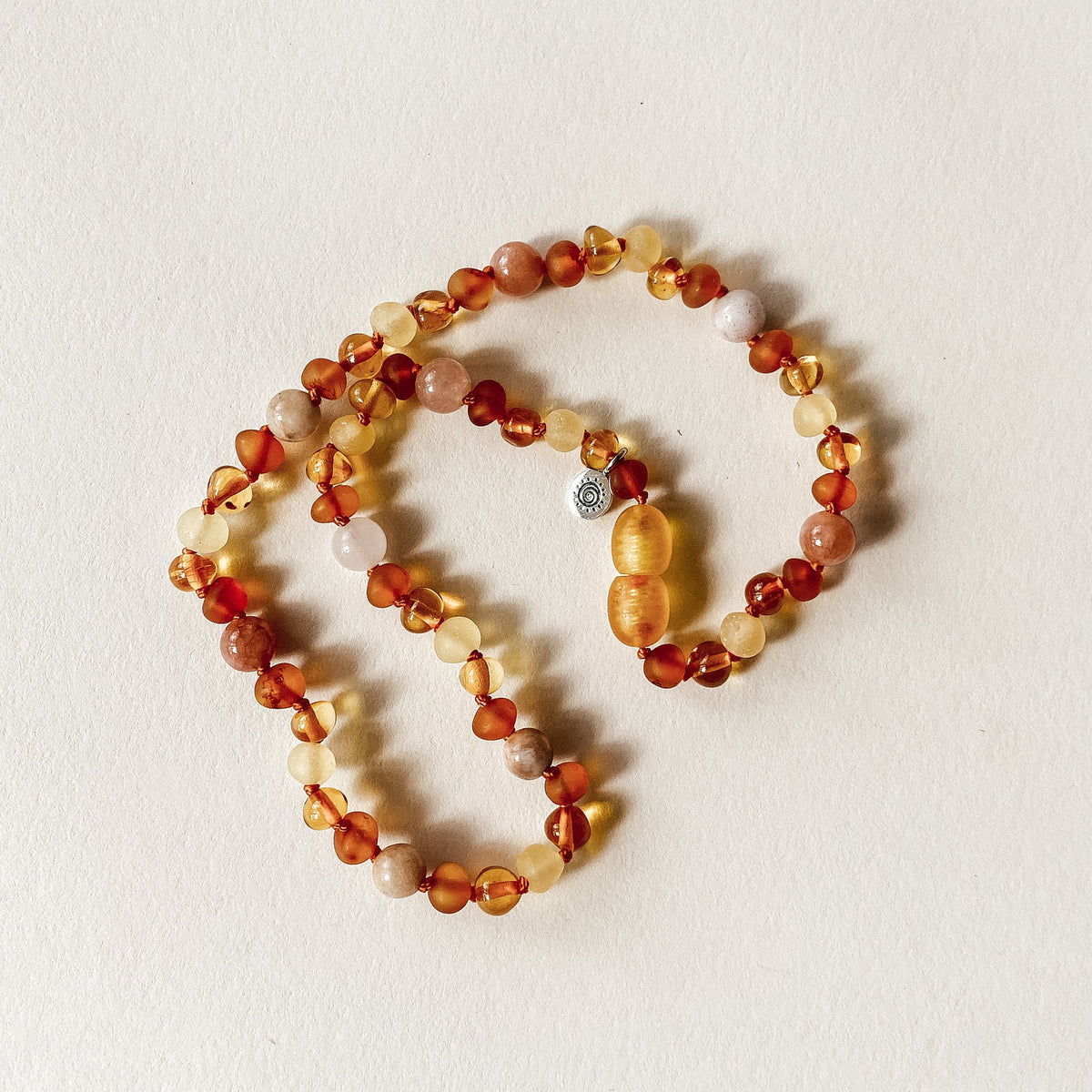 Soleil - Sunstone and Cognac - Women's Short Necklace